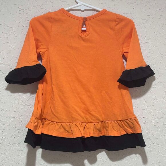 New Girls 12-18 Months Halloween Dress Glitter Bats Orange & Black Dot & Zazz - Picture 4 of 8